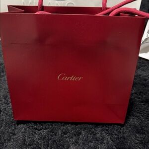 Cartier Burgundy Shopper Tote with Gold Logo